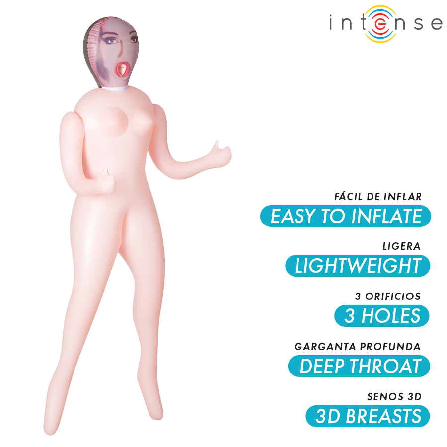 INTENSE DOLLS - MONIQUE MUÑECA HINCHABLE CON TRES ORIFICIOS - Imagen 2