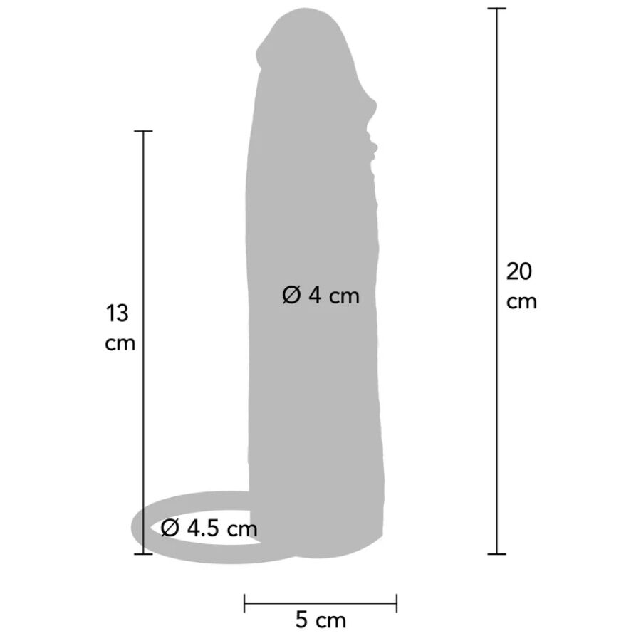 GET REAL - FUNDA HYDRATED SKIN DE SILICONA PARA PENE CARAMELO 20 CM - Imagen 3