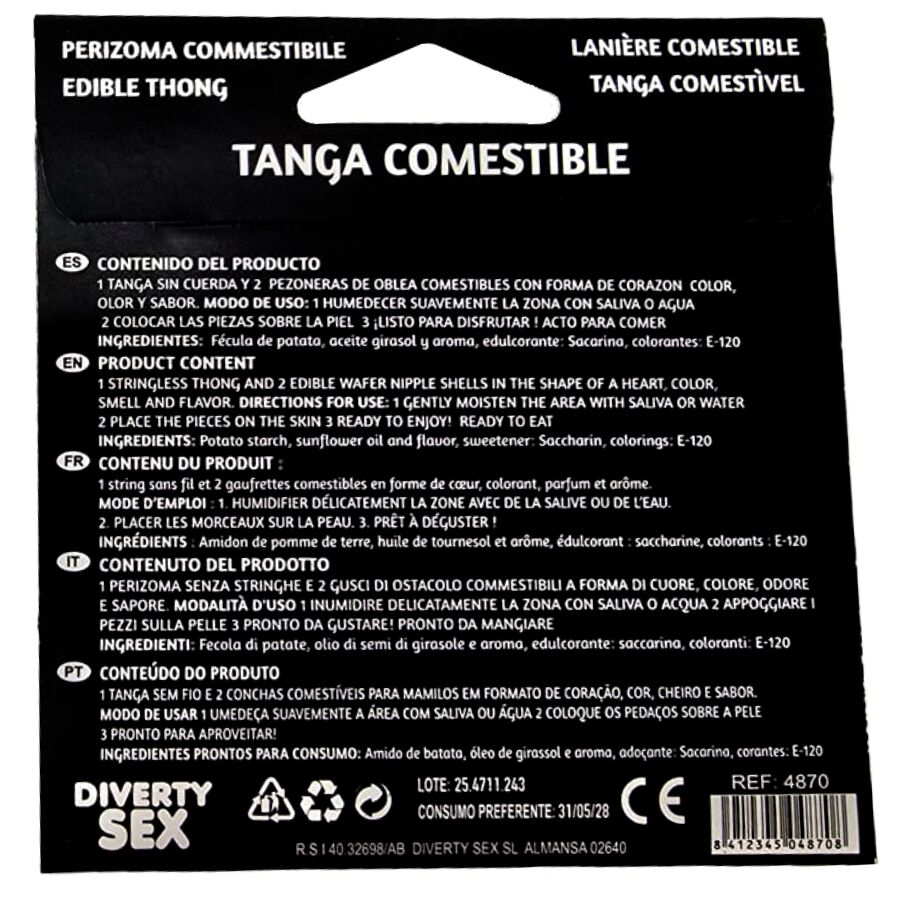 HOTFLOWERS - TANGA WAFER Y 2 PEZONES NIÑA SABOR VAINILLA /es/pt/es/fr/it/ - Imagen 2