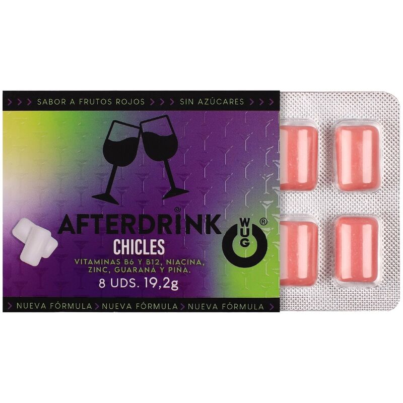 WUG After Drink – El chicle funcional que te ayuda a recuperar energía tras la noche BLISTER 8 UDS - Imagen 2