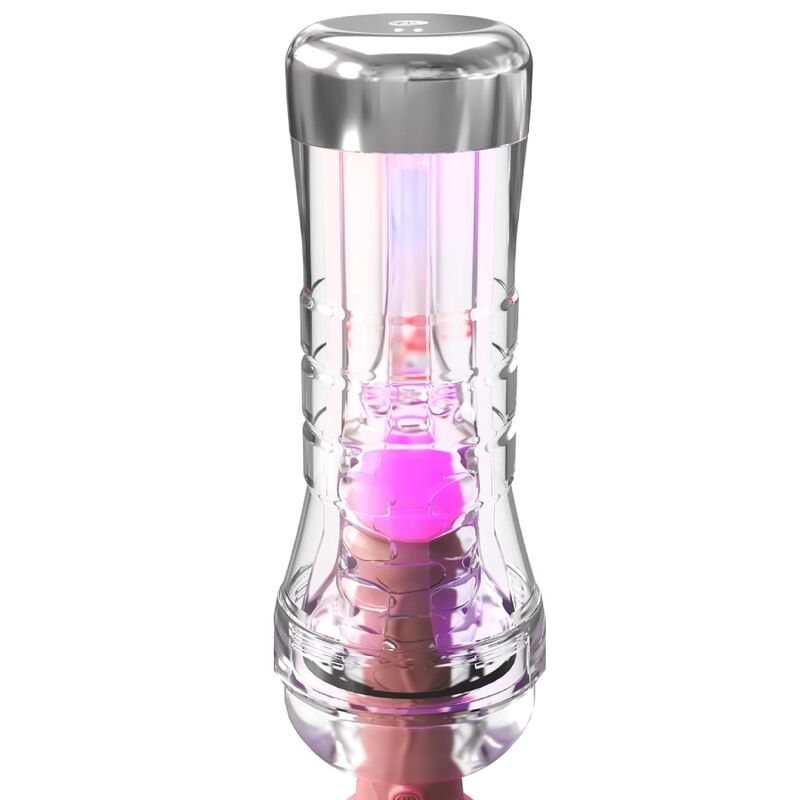 PDX ELITE - MASTURBADOR TRANSPARENTE VIEWTUBE XXL LED STROKER 27.3 CM - Imagen 3
