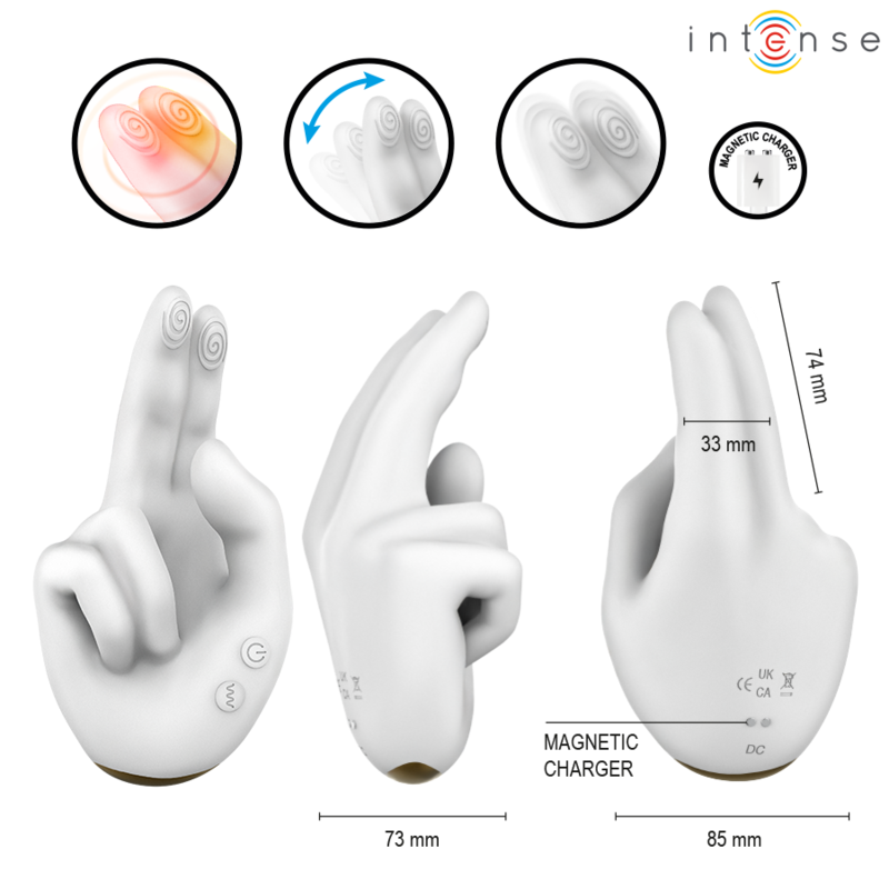 INTENSE - JIMMY ESTIMULADOR MULTIFUNCIÓN CON FORMA DE MANO, VIBRACIÓN Y CALOR - Imagen 2