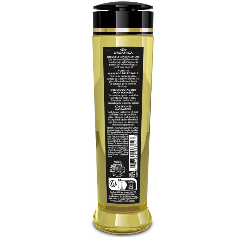 SHUNGA - ACEITE DE MASAJE ORGÁNICO FRAMBUESA 240 ML - Imagen 2