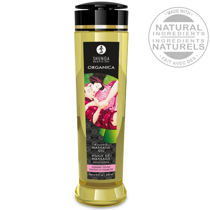 SHUNGA - ACEITE DE MASAJE ORGÁNICO FRAMBUESA 240 ML - Imagen 3
