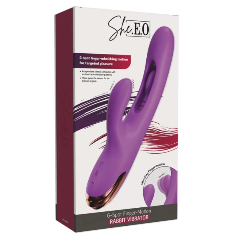 SHE.E.O - VIBRADOR RABBIT PUNTO G CON MOVIMIENTO DIGITAL MORADO - Imagen 3