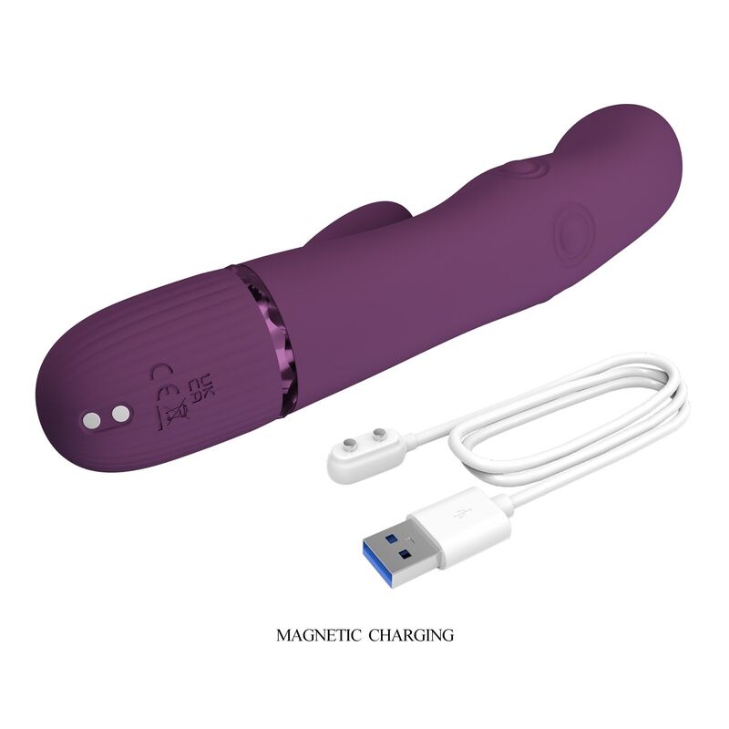 PRETTY LOVE - ZACH VIBRADOR RABBIT RECARGABLE CON EMPUJE 5+5 FUNCIONES - Imagen 6