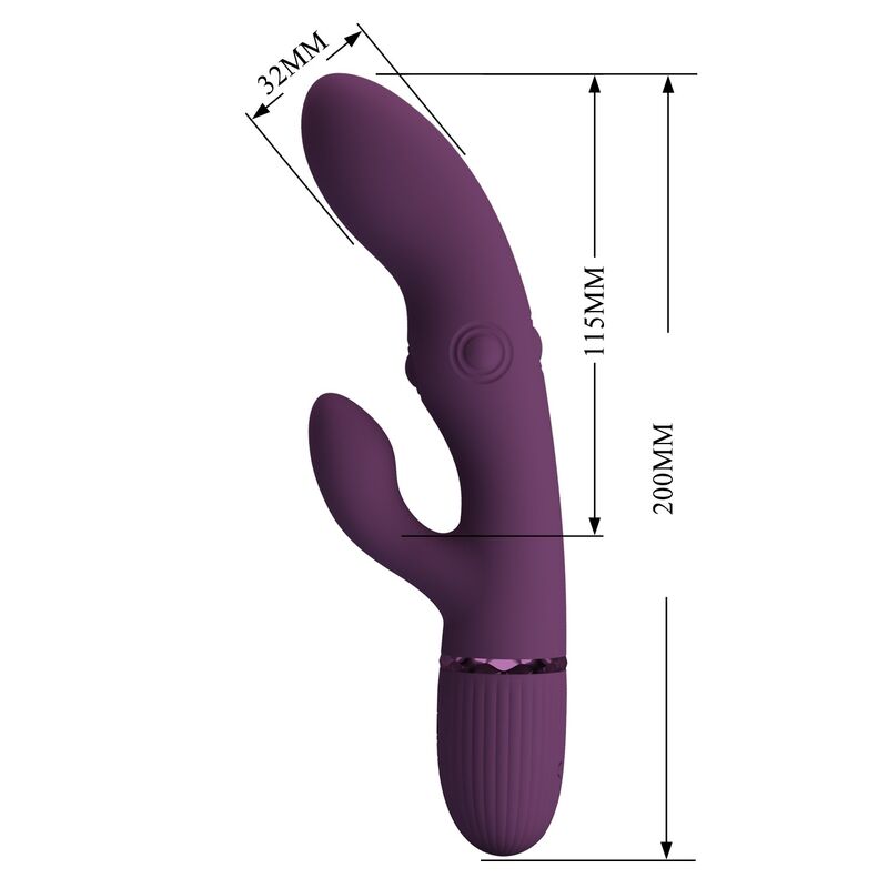 PRETTY LOVE - ZACH VIBRADOR RABBIT RECARGABLE CON EMPUJE 5+5 FUNCIONES - Imagen 11