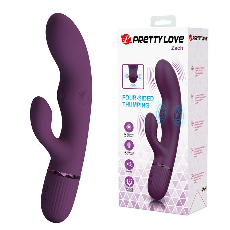 PRETTY LOVE - ZACH VIBRADOR RABBIT RECARGABLE CON EMPUJE 5+5 FUNCIONES - Imagen 4