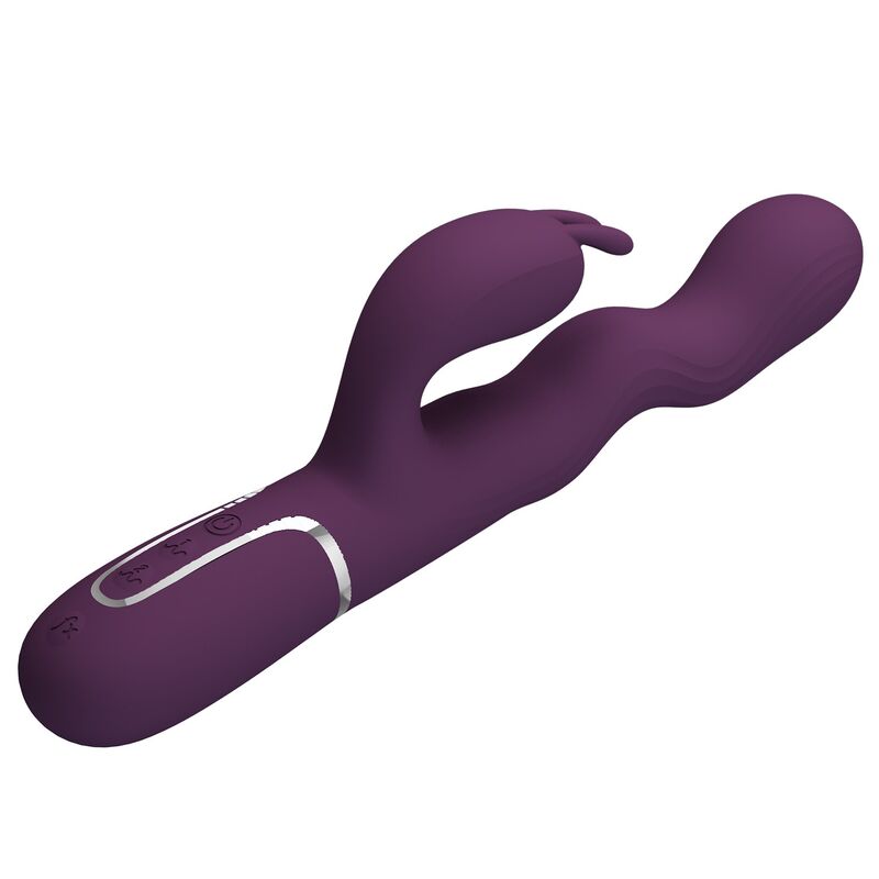 PRETTY LOVE - VIBRADOR RABBIT LOURSEN CON MOVIMIENTO OSCILANTE Y 7 VIBRACIONES RECARGABLE USB MORADO - Imagen 11