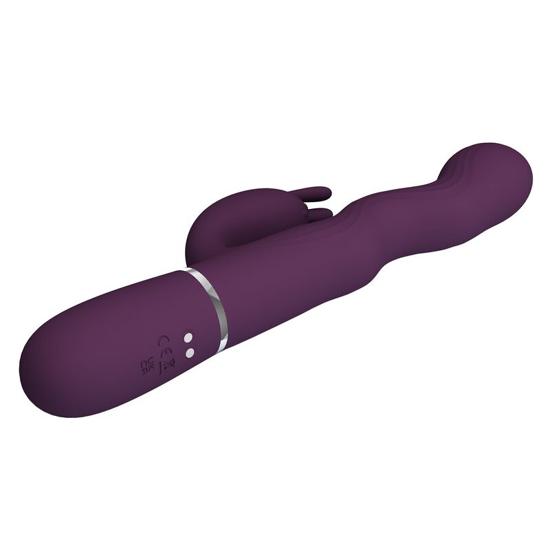 PRETTY LOVE - VIBRADOR RABBIT LOURSEN CON MOVIMIENTO OSCILANTE Y 7 VIBRACIONES RECARGABLE USB MORADO - Imagen 3