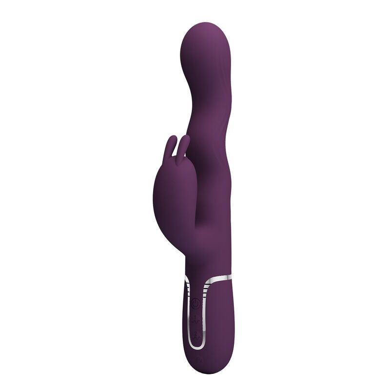 PRETTY LOVE - VIBRADOR RABBIT LOURSEN CON MOVIMIENTO OSCILANTE Y 7 VIBRACIONES RECARGABLE USB MORADO - Imagen 6