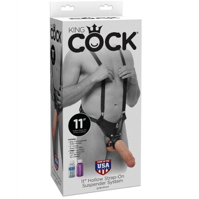 KING COCK - STRAP-ON CON DILDO HUECO 28 CM Y TIRANTES - Imagen 2