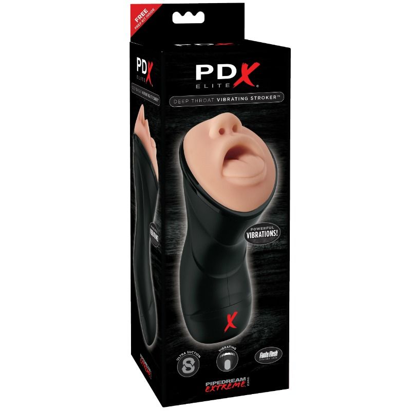PDX ELITE - STROKER REALÍSTICO GARGANTA PROFUNDA CON VIBRACIÓN - Imagen 5
