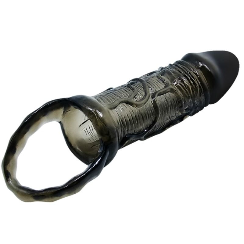 BAILE - FUNDA EXTENSORA PENE CON STRAP PARA TESTÍCULOS NEGRO 13.5 CM - Imagen 4