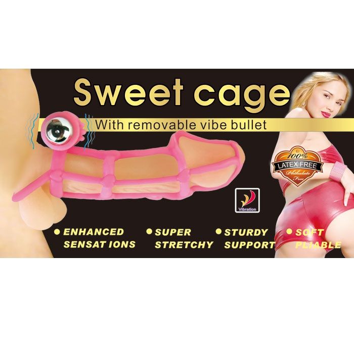 BAILE - SWEET 10 RITMOS FUNDA Y ANILLO SILICONA PARA EL PENE ROSA - Imagen 2