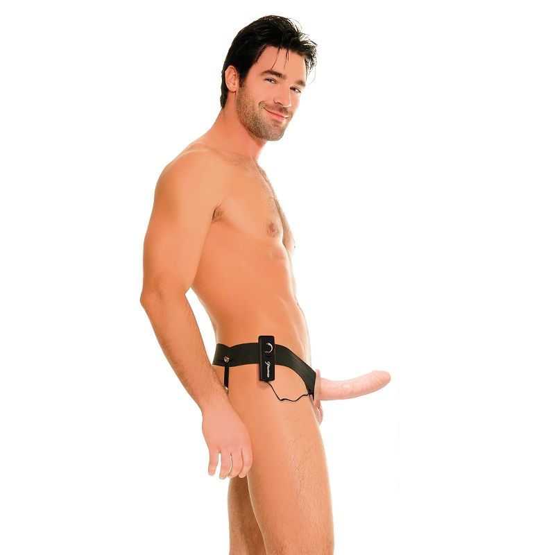 FETISH FANTASY SERIES - ARNÉS HUECO VIBRADOR PARA EL Y ELLA NATURAL 14CM - Imagen 5