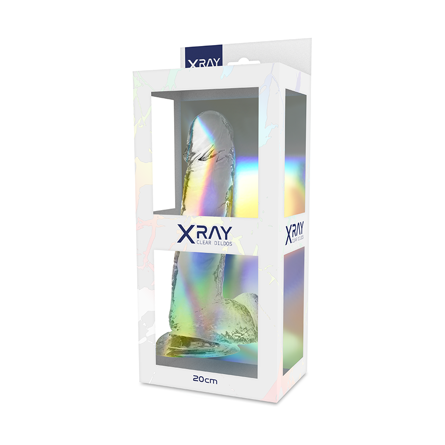 X RAY - CLEAR DILDO REALISTA TRANSPARENTE 20 CM -O- 4.5 CM - Imagen 4