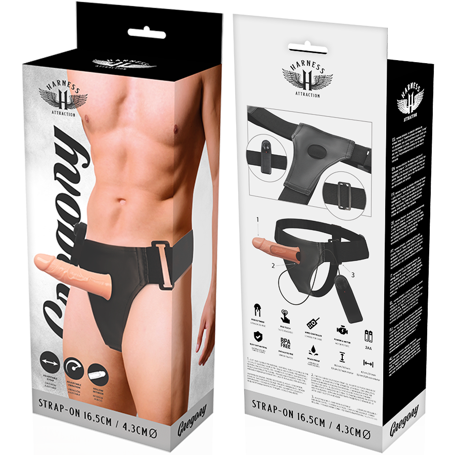 HARNESS ATTRACTION - ARNÉS HUECO GREGORY CON VIBRADOR 16.5 CM -O- 4.3 CM - Imagen 3