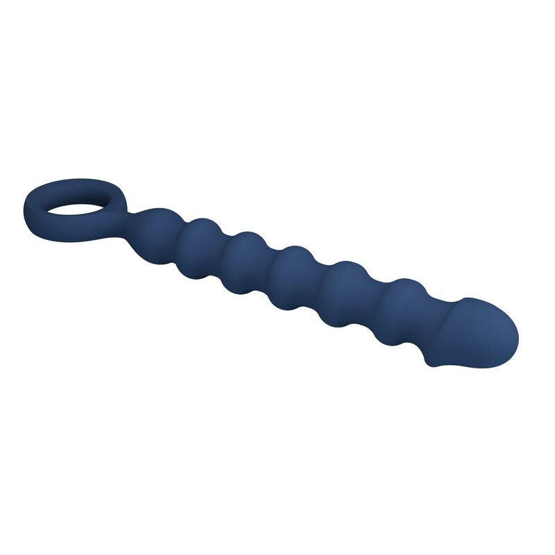 MR PLAY - BOLAS ANALES Y PLUG ANAL SILICONA AZUL -Ø- 3,4 CM - 28,5 CM - Imagen 5