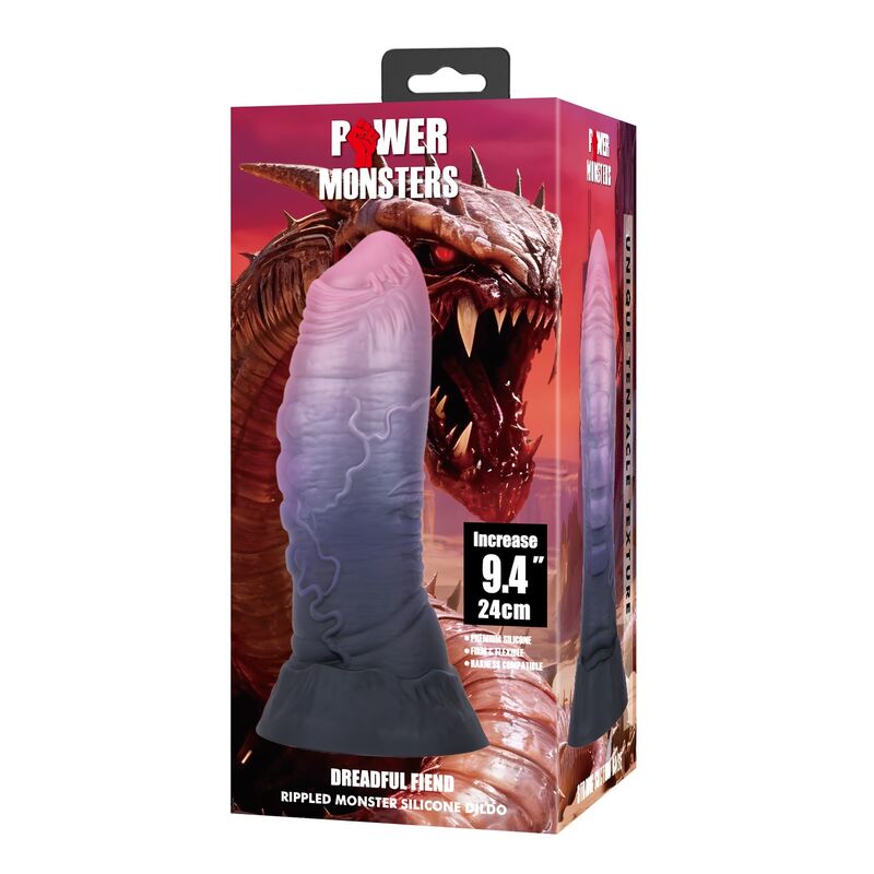 POWER MONSTERS - DREADFUL FIEND DILDO BICOLOR 24 CM Ø 6 CM - Imagen 7
