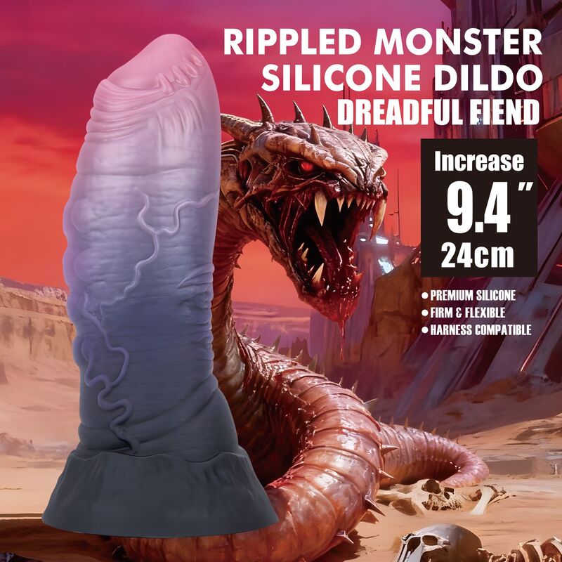 POWER MONSTERS - DREADFUL FIEND DILDO BICOLOR 24 CM Ø 6 CM - Imagen 2