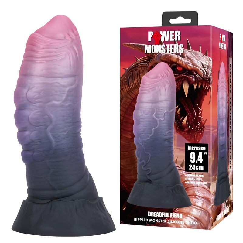 POWER MONSTERS - DREADFUL FIEND DILDO BICOLOR 24 CM Ø 6 CM - Imagen 4