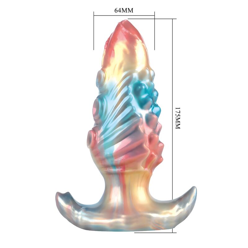 POWER MONSTERS - EBON LEVIATHAN PLUG ANAL HINCHABLE FANTASÍA TRICOLOR 18 CM - Imagen 6