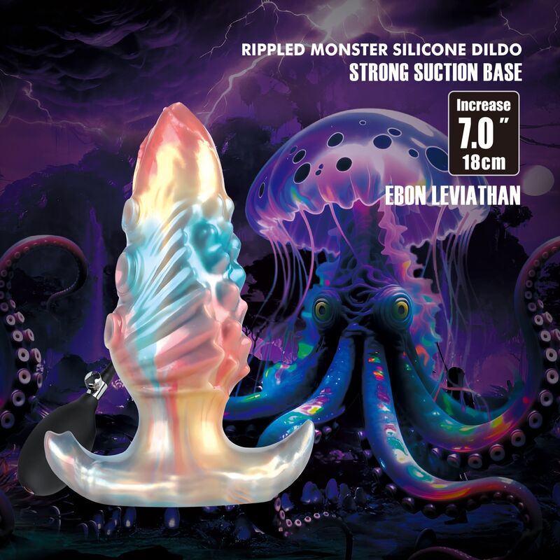 POWER MONSTERS - EBON LEVIATHAN PLUG ANAL HINCHABLE FANTASÍA TRICOLOR 18 CM - Imagen 3