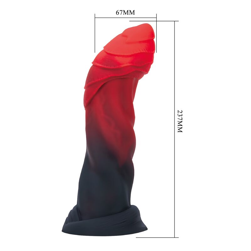 POWER MONSTERS - INFERNAL GOLIATH DILDO BICOLOR 25 CM Ø 6 CM - Imagen 2