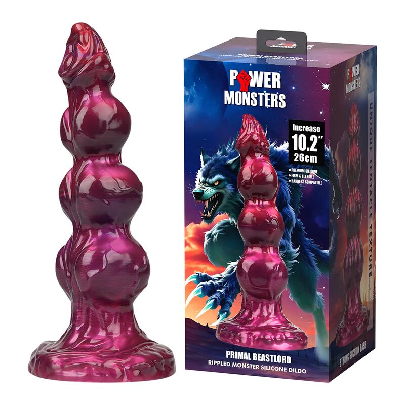 POWER MONSTERS - PRIMAL BEASTLORD DILDO FANTASÍA ROSA TRANSLÚCIDO 26 CM Ø 5 CM - Imagen 6