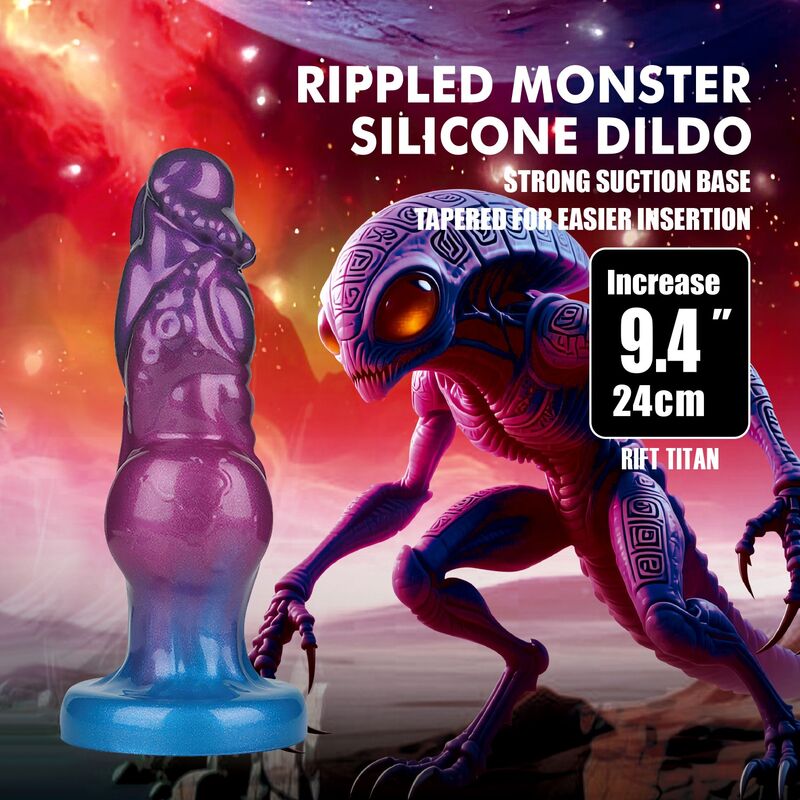 POWER MONSTERS - RIFT TITAN DILDO HINCHABLE FANTASÍA BICOLOR 24 CM Ø 5 CM - Imagen 4