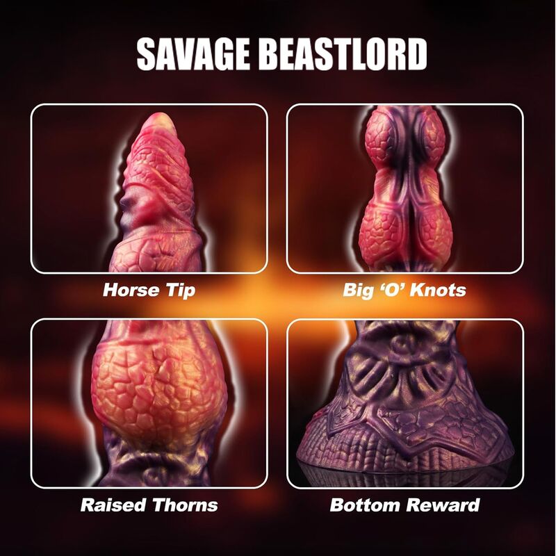 POWER MONSTERS - SAVAGE BEASTLORD DILDO FANTASÍA TRICOLOR 24 CM Ø 5 CM - Imagen 4