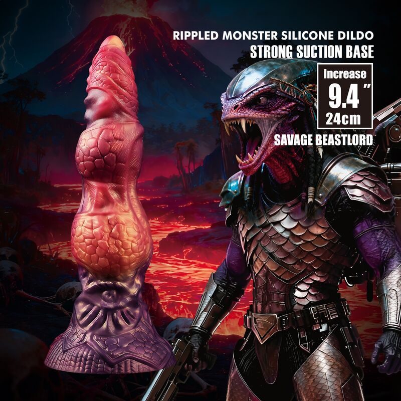 POWER MONSTERS - SAVAGE BEASTLORD DILDO FANTASÍA TRICOLOR 24 CM Ø 5 CM - Imagen 3