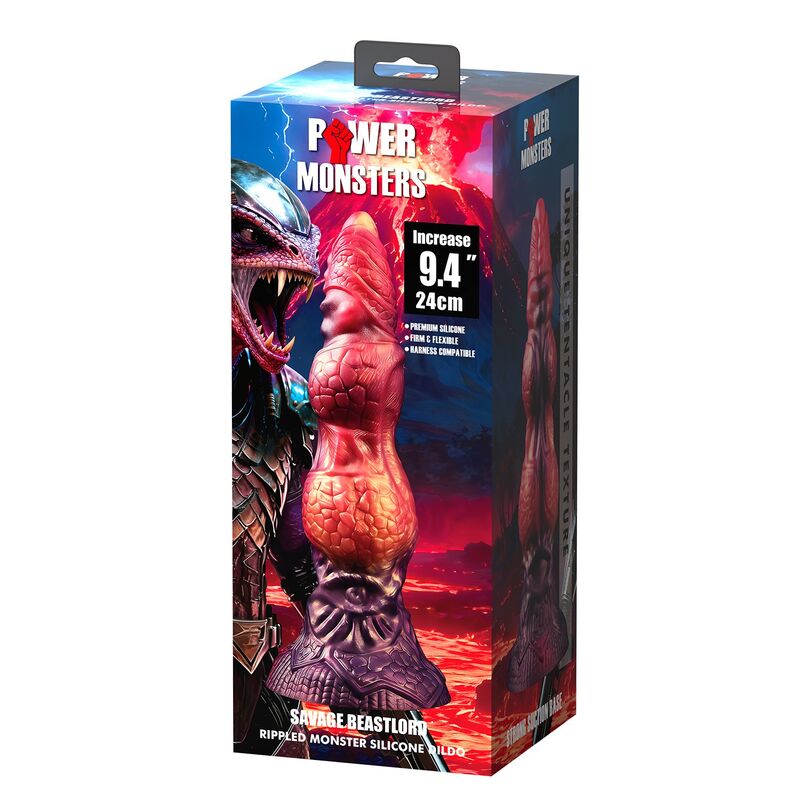 POWER MONSTERS - SAVAGE BEASTLORD DILDO FANTASÍA TRICOLOR 24 CM Ø 5 CM - Imagen 6