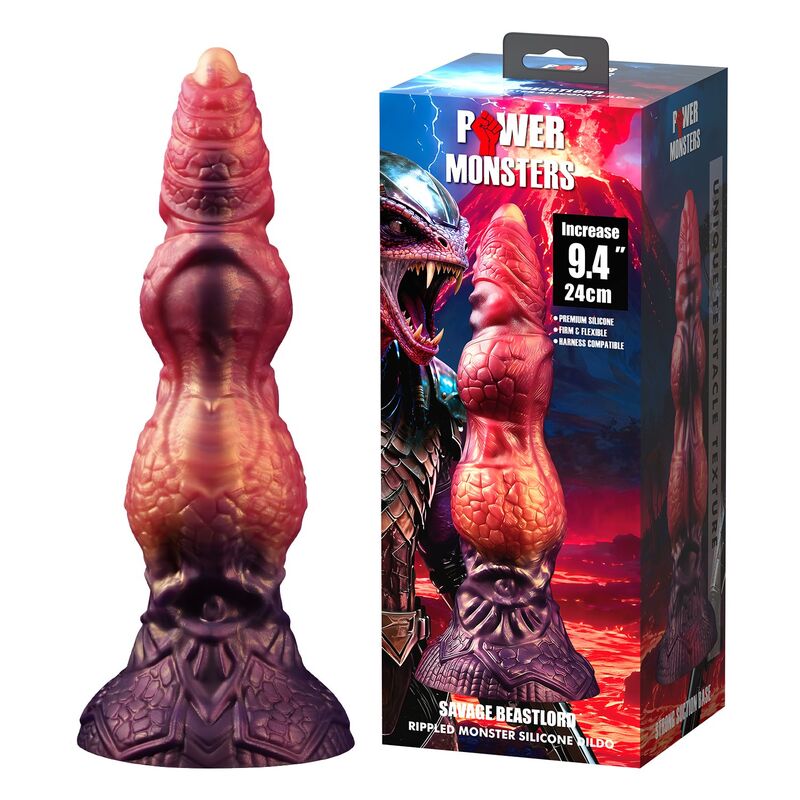 POWER MONSTERS - SAVAGE BEASTLORD DILDO FANTASÍA TRICOLOR 24 CM Ø 5 CM - Imagen 7