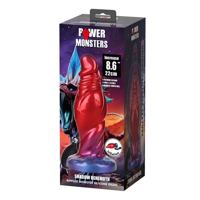 POWER MONSTERS - SHADOW BEHEMOTH DILDO HINCHABLE FANTASÍA BICOLOR 22 CM Ø 5 CM - Imagen 6