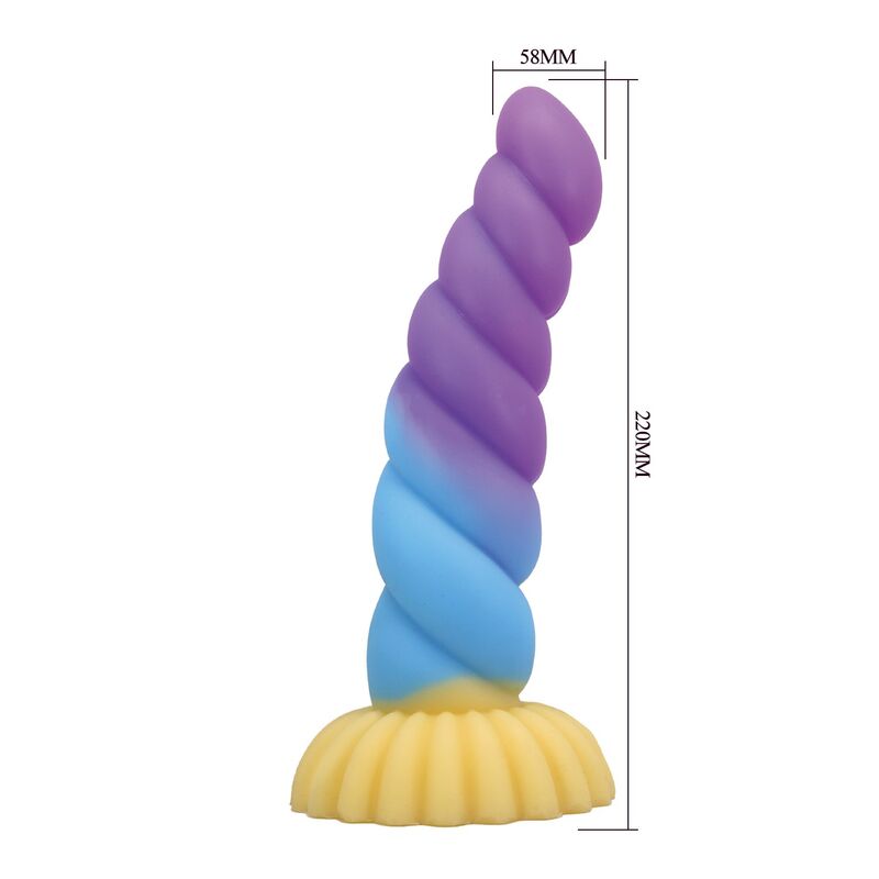 POWER MONSTERS - UNICORN DILDO TRICOLOR 22 CM Ø 5 CM - Imagen 6