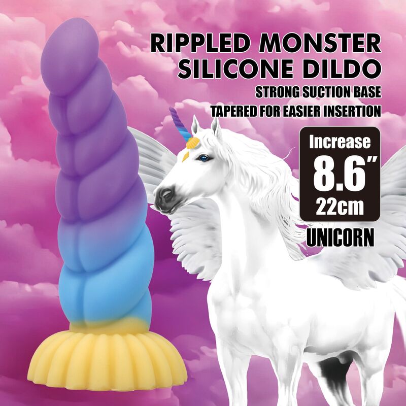 POWER MONSTERS - UNICORN DILDO TRICOLOR 22 CM Ø 5 CM - Imagen 5