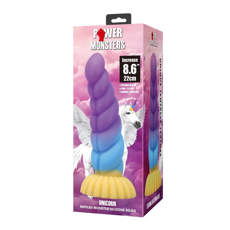 POWER MONSTERS - UNICORN DILDO TRICOLOR 22 CM Ø 5 CM - Imagen 4