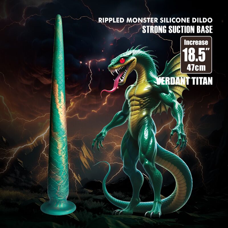 POWER MONSTERS - WILDWYRM TAIL DILDO BICOLOR 47 CM Ø 4 CM - Imagen 3
