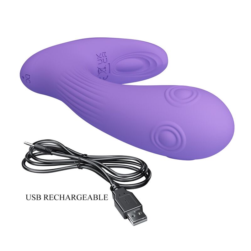PRETTY LOVE - ANDROMEDA VIBRADOR DE DOBLE ESTIMULACIÓN RECARGABLE MORADO - Imagen 6