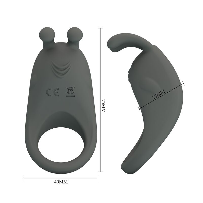 PRETTY LOVE - ANILLO VIBRADOR RECARGABLE CON ESTIMULADOR DE CONEJO - Imagen 5