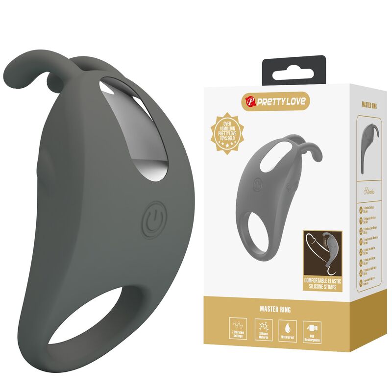 PRETTY LOVE - ANILLO VIBRADOR RECARGABLE CON ESTIMULADOR DE CONEJO - Imagen 10