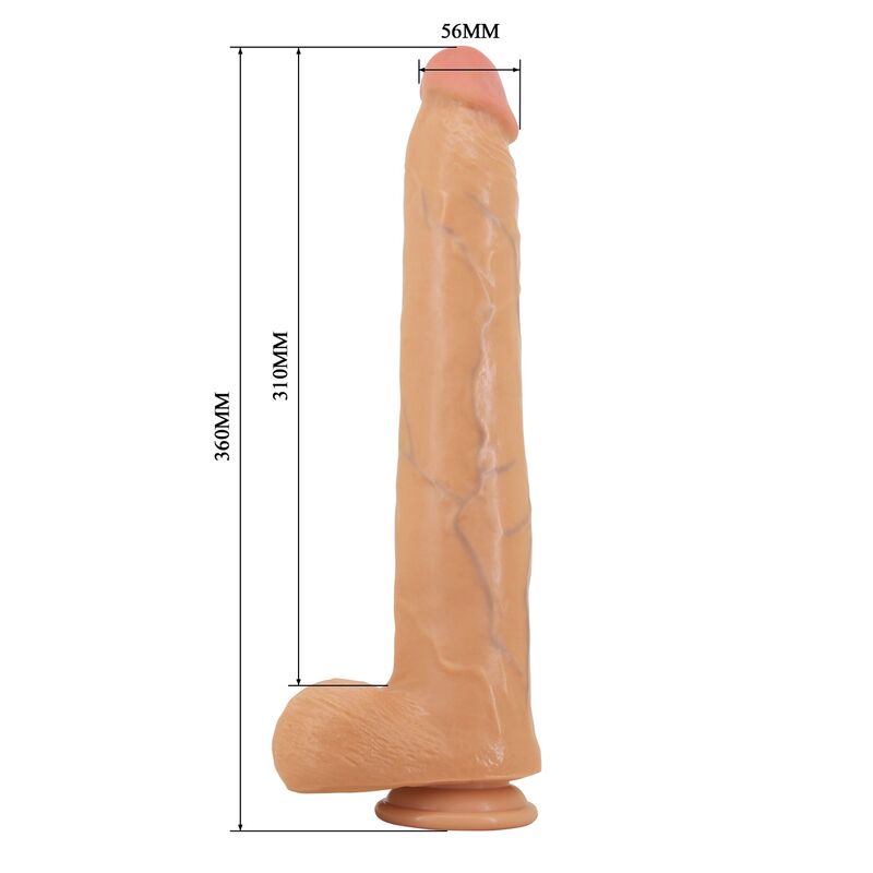 PRETTY LOVE - ANSEL DILDO REALÍSTICO 36 CM Ø 4,8 CM TPE COLOR NATURAL - Imagen 2