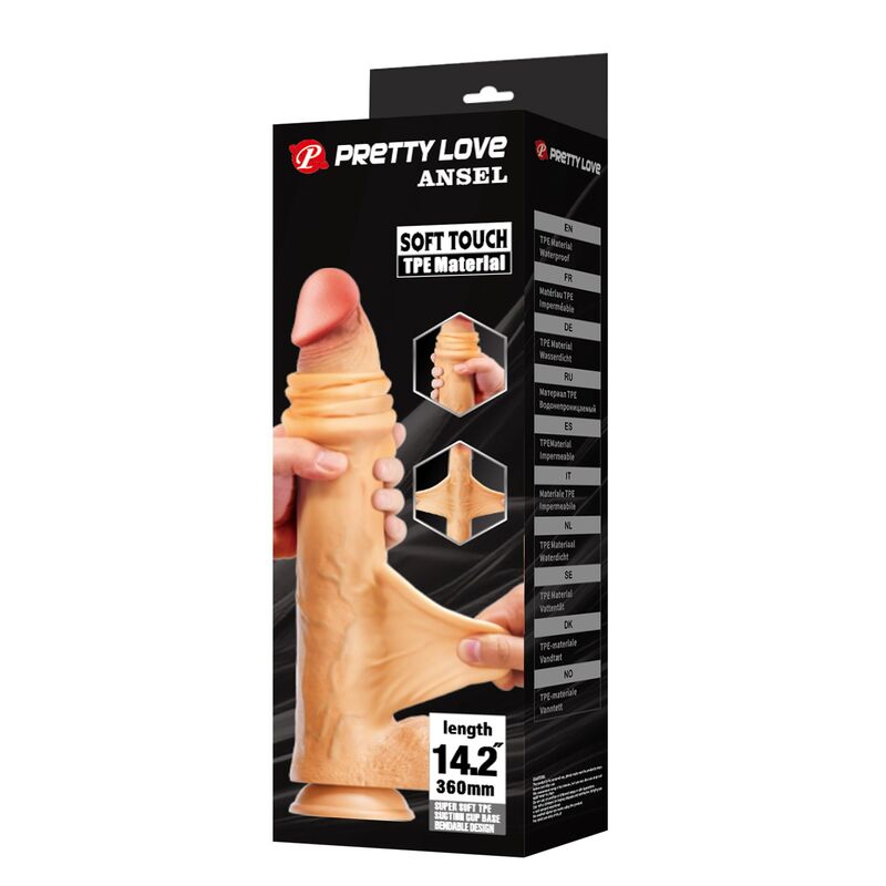 PRETTY LOVE - ANSEL DILDO REALÍSTICO 36 CM Ø 4,8 CM TPE COLOR NATURAL - Imagen 5