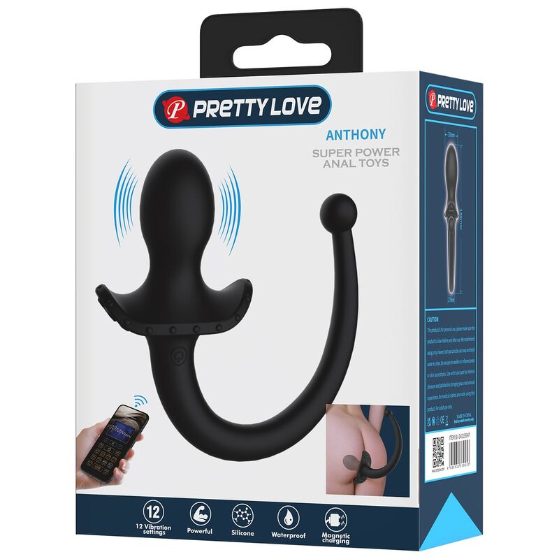 PRETTY LOVE - ANTHONY VIBRADOR ANAL Y PERINEAL APP CONTROL NEGRO - Imagen 13