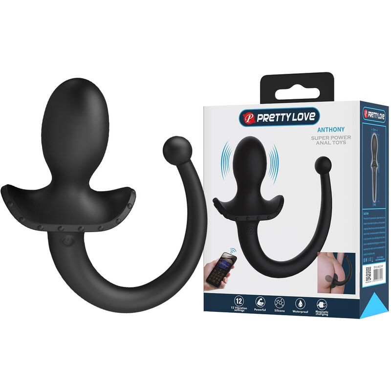 PRETTY LOVE - ANTHONY VIBRADOR ANAL Y PERINEAL APP CONTROL NEGRO - Imagen 5