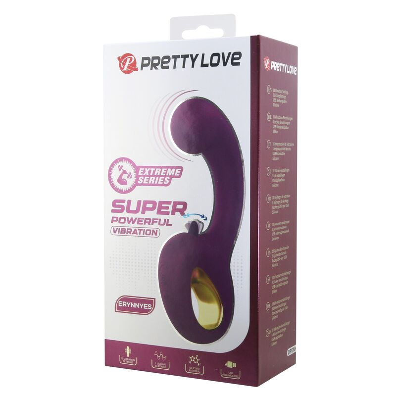 PRETTY LOVE - BRYNNLEE VIBRADOR CON ESTIMULADOR ORAL RECARGABLE 10 VIBRACIONES Y 5 FUNCIONES DE LAMIDO MORADO - Imagen 3