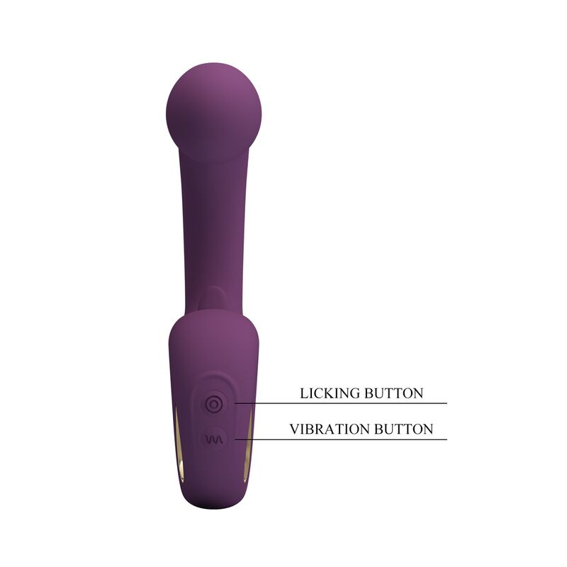 PRETTY LOVE - BRYNNLEE VIBRADOR CON ESTIMULADOR ORAL RECARGABLE 10 VIBRACIONES Y 5 FUNCIONES DE LAMIDO MORADO - Imagen 2