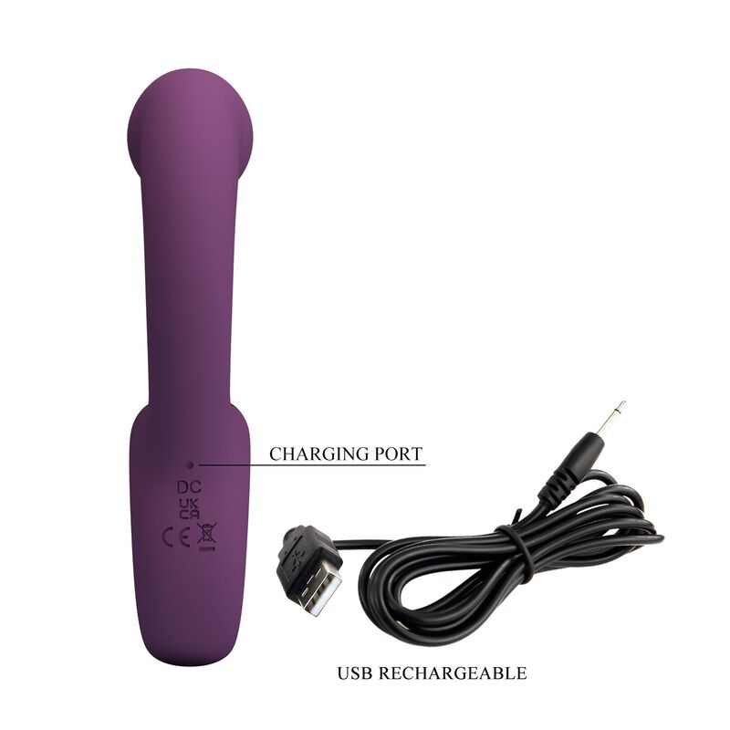 PRETTY LOVE - BRYNNLEE VIBRADOR CON ESTIMULADOR ORAL RECARGABLE 10 VIBRACIONES Y 5 FUNCIONES DE LAMIDO MORADO - Imagen 5